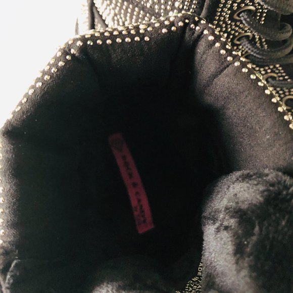 ROCK & CANDY "Lilyana" Front Lace-Up Silver Studded Boots Size 6 - Picture 6 of 8